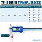 10/20/50/100PCS TB1512 / TBD-15A 12 Position Pre Insulated Fork Type Terminal TB Connection Strip Barrier Strip Jumper Connector