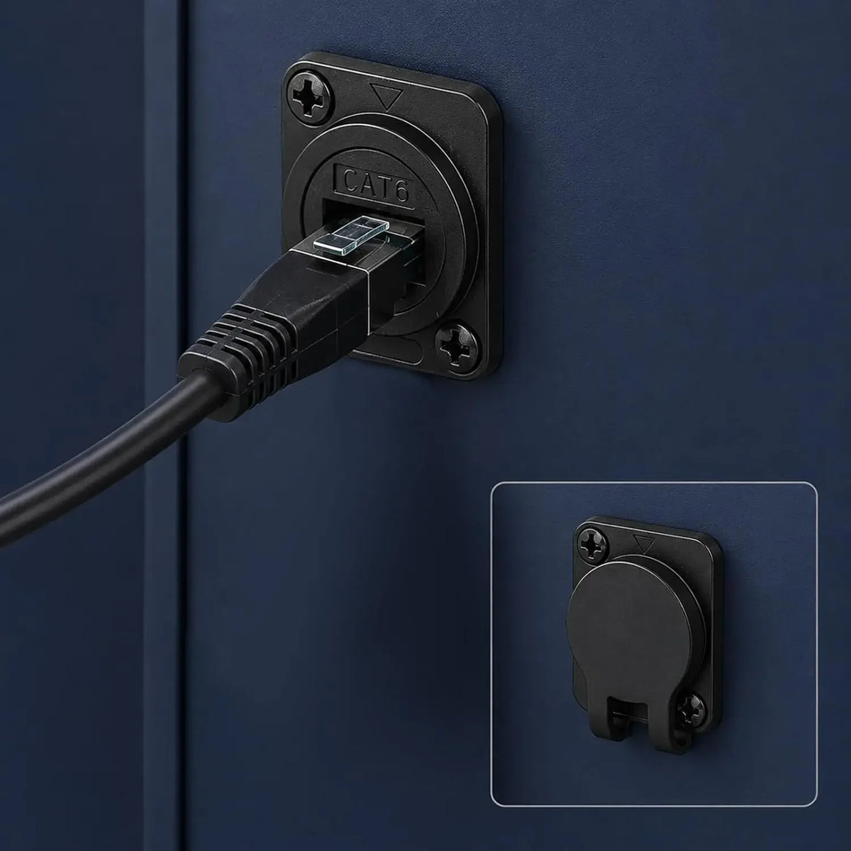 3-1PCS RJ45 Cat6 Panel Mount Adapter Female-to-Female Ethernet Pass-Through Connector RJ45 Shielded D-Type Ethernet Bulkhead