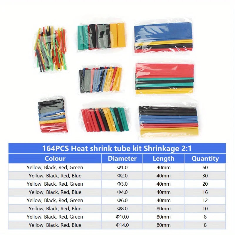 Heat Shrink Wrapping Tube Kit 2:1 Insulation Sleeves for Electrical Cables Wire Connector and DIY Projects