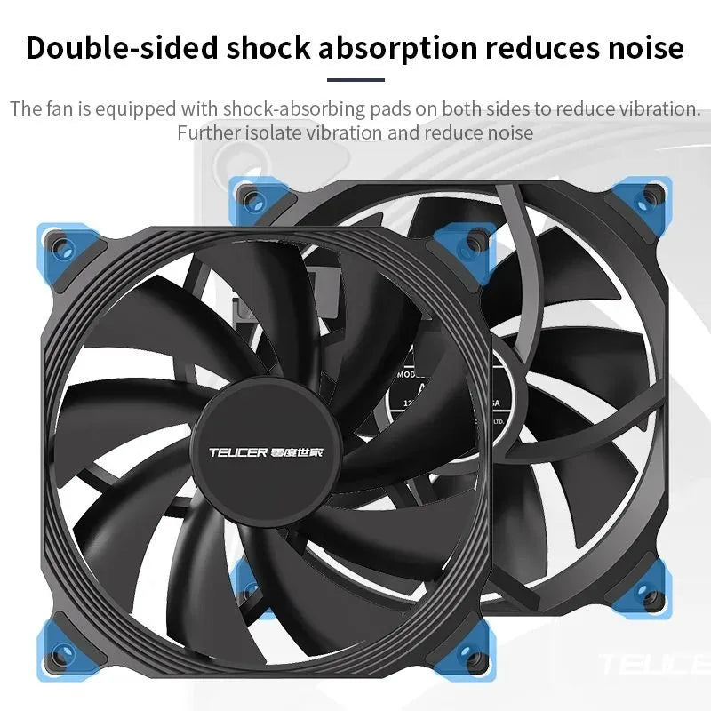 Teucer AF 14025 PC Case Cooling Fan 12V 4Pin PWM MHDB Hydraulic Bearing White 14CM Silent Fan for Computer Radiator Ventilator