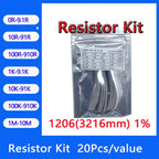 Resistor kit 1206 3216mm smd Resistor package 24values*20PCS=480PCS 1% Sample Kit Resisor