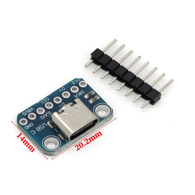 1-10PCS 16Pin 2.54mm USB TYPE-C to PCB Data Transmission Power Adapter Pin Board Test Board Solder Female DIP Connector Socket