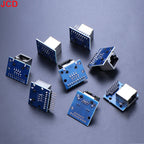 JCD 1pcs RJ45 Breakout Board With LED Lights,8P8C Female Socket Connector RJ45 Adapter Test Board with Pin Headers
