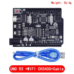 1Set UNO R3 Official Box ATMEGA16U2 / UNO+WiFi R3 MEGA328P Chip CH340G For Arduino UNO R3 Development Board WeMos ESP8266