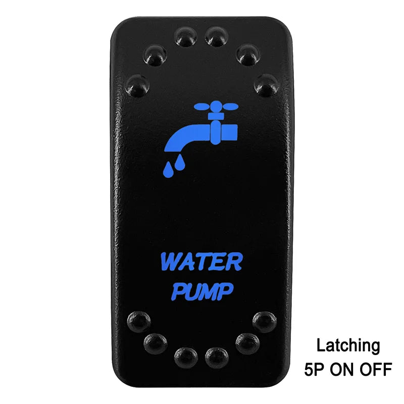 Waterproof Rocker Switch with Blue LED | 12V/24V Latching & Momentary (SPST/ DPDT) | for Marine, UTV, ATV, RZR, Automotive
