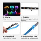 WS2812B RGBIC LED Strip Light 5V DC 5050 300LED SMD Digital LED Tape Ribbon Lamp Black PCB Waterproof Addressable RGB IC Stripe