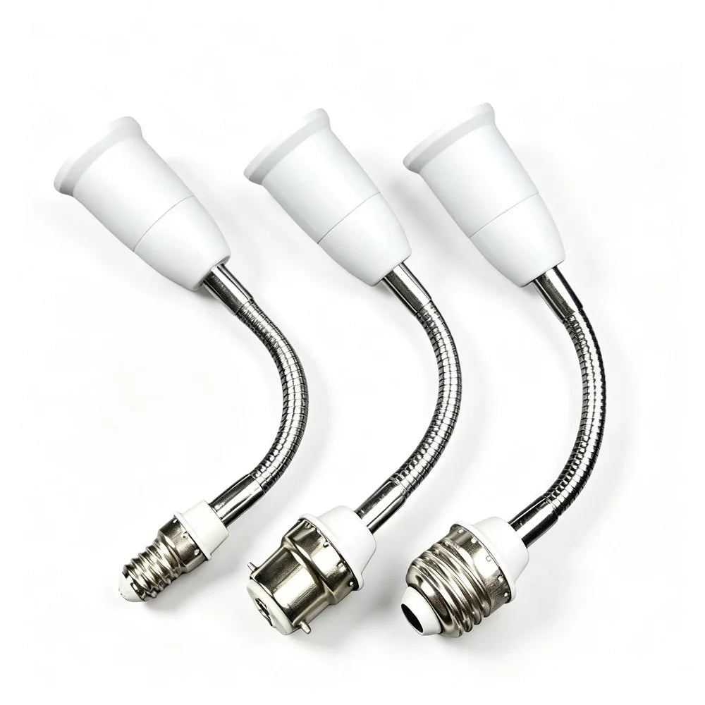 B22 to E27 360d adjustable Flame Retardant PBT 10CM Extension LED Lamp base Bulb Socket extender adapter Light Holder Converter