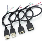 30cm Power Supply Cable 2 Pin USB 2.0 A Female Male 4 Pin Wire Jack Charger Charging Cord Extension Connector DIY 5V Line