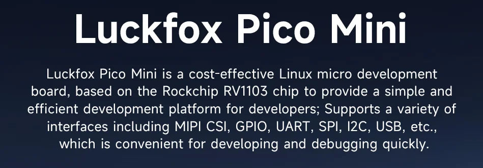 Pico Mini RV1103 Linux Micro Development Board  Integrates ARM Cortex-A7/RISC-V MCU/NPU/ISP Processors