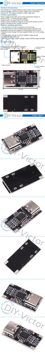 PD/QC/AFC TYPE-C Decoy Board USB Boost Module PD3.0 2.0 PPS/QC4+FCP AFC Type-c Trigger Polling Detector Power Fast Charge