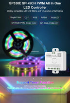 LED Controller Universal Wifi SPI Pixel Dimmer SP530E Addressable Controller PWM RGB RGBW RGBCCT LED Dim 5-24V LED Light