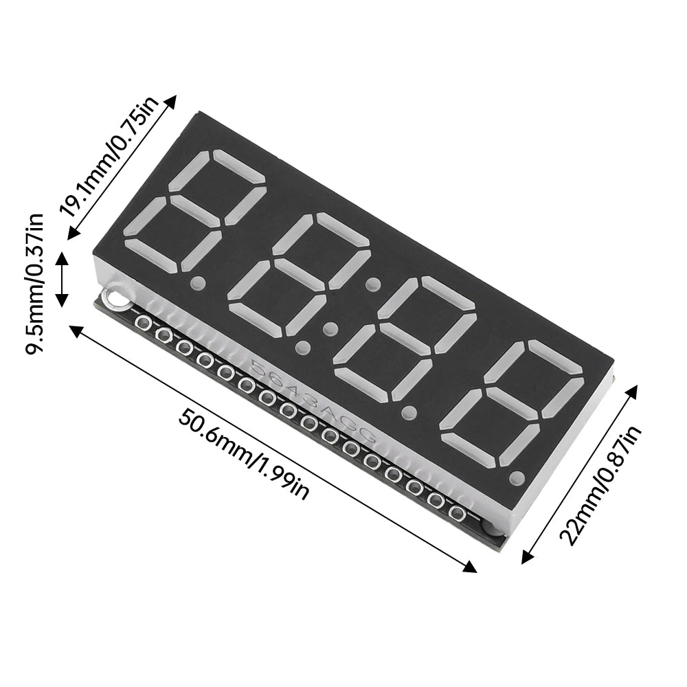 HT16K33 LED Display Module for Arduino 4 Digit 7 Segment 0.56 inch Time Clock Indicator Tube Module Red Blue Green Yellow White