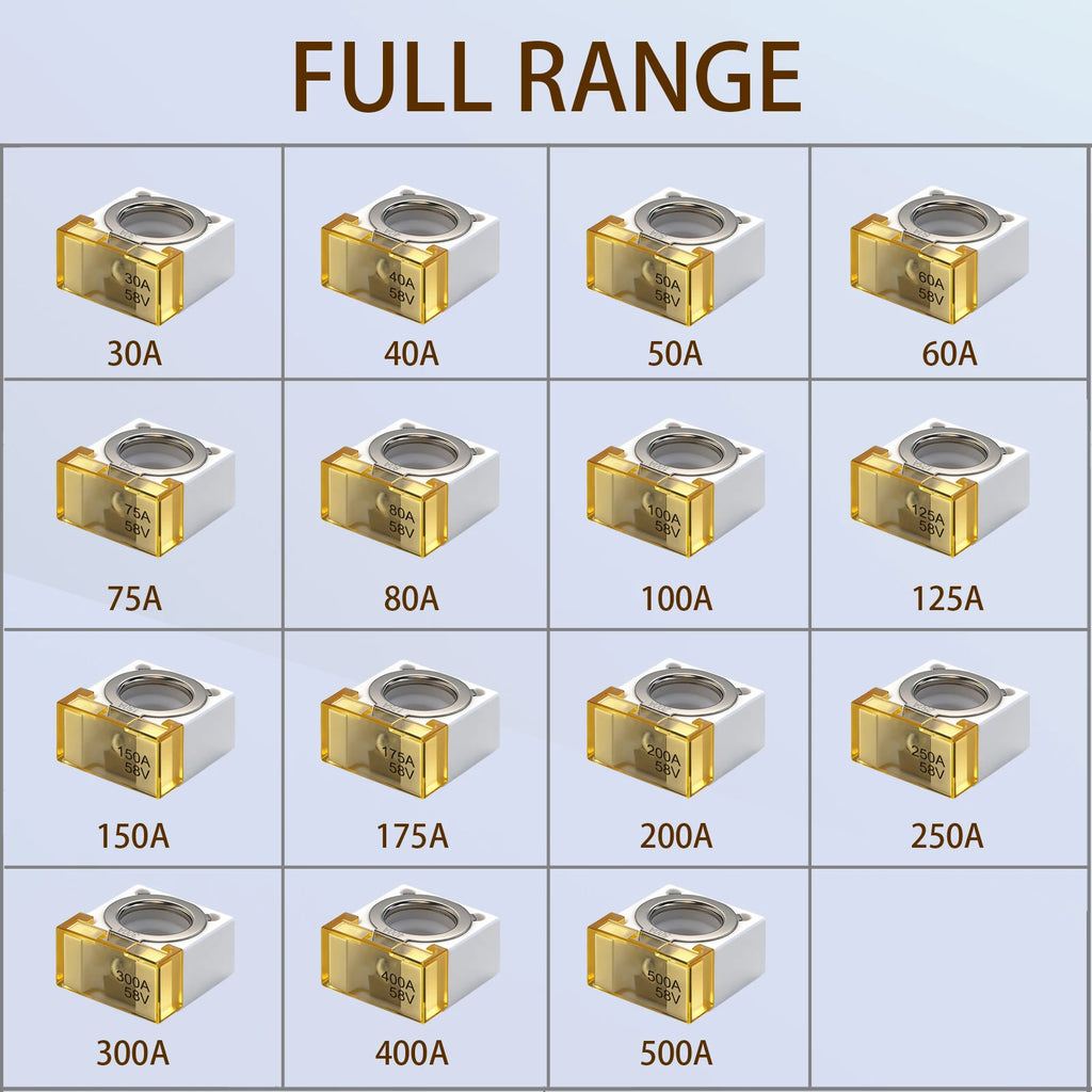58V MRBF Marine Rated Battery Fuse Block 30A 50A 70A 80A 100A 200A 300A 400A 500A High Current Terminal Fuse for RV Boat