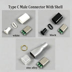1Set Type C Male Connector 3 Solder Joint CC Pin CTOC5 With Capacitor Notebook Adapter PD Three Wire Charging Head With Shell