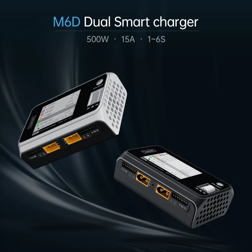 ToolkitRC M6D V3 500W 15A DC Dual Channel MINI Smart Charger Discharger For 1-6S Lipo Battery FPV Model Spare Part Replace