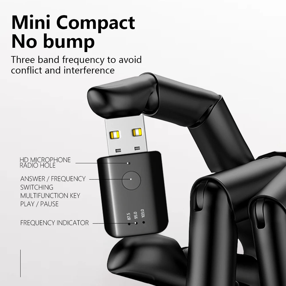 T50 Car Bluetooth 6.0 10M Transmitter Receiver Handsfree Call Mini USB Power Car Kit Auto Wireless Audio for Car Music Fm Radio