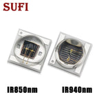 5Pcs 3W Deep Infrared IR850nm IR940nm LED Chips Ceramic SMD 3535 Lamp Beads Security Monitoring Emission LED Night Vision Camera