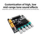 DC12‑24V ZK‑TB22 Audio Amplifier Module 75W+75W+145W+145W 2.2 Channel Bluetooth AUX USB PC Input Treble Bass Adjust