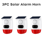 Outdoor Solar Alarm PIR Infrared Motion Sensor 120dB Siren Sound Light Flash Waterproof Security Protection for Yard