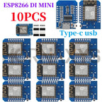 1-10PCS/WeMos D1 Mini TYPE-C/Micro USB ESP8266 ESP-12F CH340G V2 Module WiFi D1 Mini Development Board 3.3V With Pin For Arduino