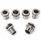 M12 PCB Sensor Connector 4/5/8/12 Pin Male Female Waterproof Circular Socket Front Mount Threaded Nut Flange for Electronics