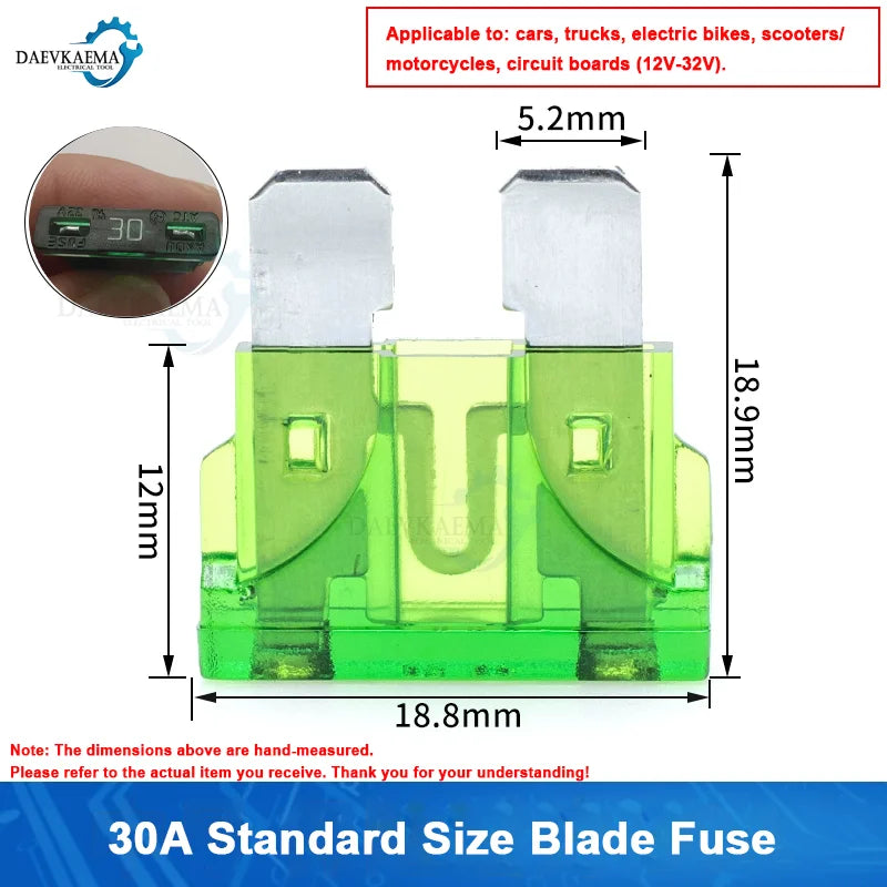 10-100pcs Medium Standard Blade Fuse Insert Kit 2A-40A Automotive Medium Fuses for Car/RV/Truck/SUV/Motorcycle/Boat