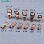 10/20/50pcs Copper Lug Ring Wire Connectors Bare Cable Electric Crimp Terminal SC4-4 SC6-6  SC10-6 SC10-8 SC16-6 SC25-8 SC25-10