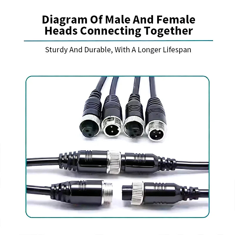 GX12 2/3/4/5/6/7 Pin Male to Female Extension Line 2Pin Aviation Plug Connection WirePlug Sensing Connector Cable 0.2-3 Meter