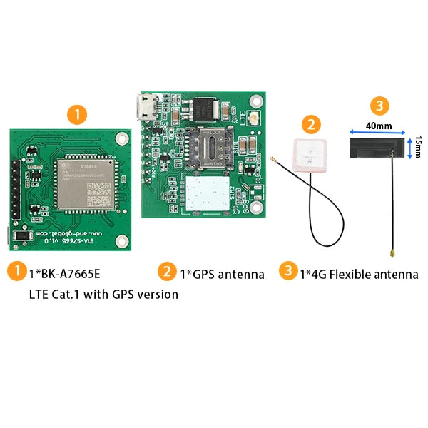 SIMCOM A7665E LTE CAT1 Breakout Board 4G GSM Cellular Module with SIM Slot Development Board for Vehicle GPS Tracker