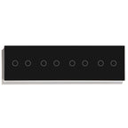 BSEED Touch Switches 1/2/3Gang 1Way Wall Light Switches Blue LED Backlight Glass Sensor Screen Home Switches Black EU Standard