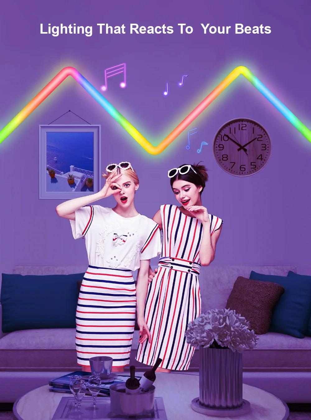 DC12V Creative BT/TUYA WiFi Splicable Remote Control Bedside Indoor Smart RGB Graffiti Net Red Atmospheric Wall Lamp