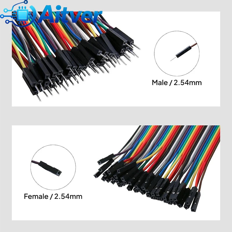 40Pin Dupont Jumper Wire Male to Male Female to Female Male to Female Cable for Arduino Breadboard DIY Electronics Kit