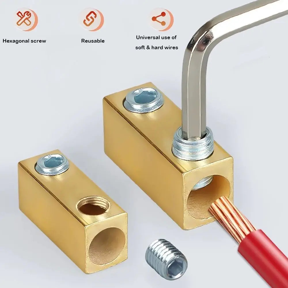With Heat Shrink Tubing Brass Terminal Block Pressure Free High Current High Power Splitter Waterproof Wire Connector Electrical