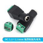2PCS DC 12V Male Female BNC Connectors 5.5*2.1mm/2.5mm Welding-Free Power DC Plug Adapter Jack Sockets For LED Strip CCTV Camera