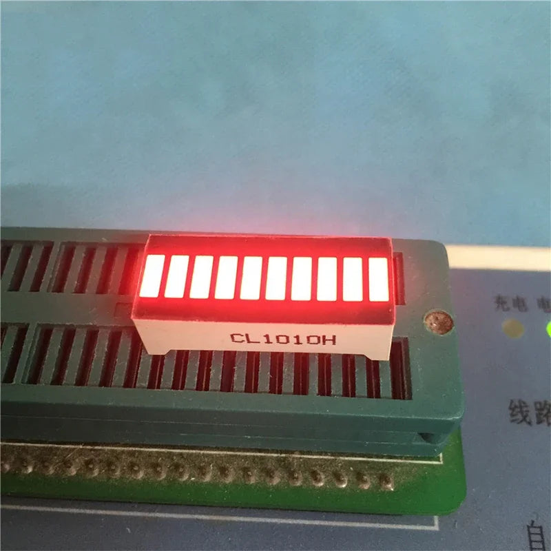 5PCS LED Display Module Ultra Bright Red Blue Green Light Bar,10-segment LED Digital Tube 20pins 8 Character 25x10mm for Arduino