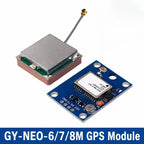 GPS Module NEO-6M with Active Ceramic Antenna, 3V-5V, Data Backup Battery, LED Signal Indicator, Compatible with Flight