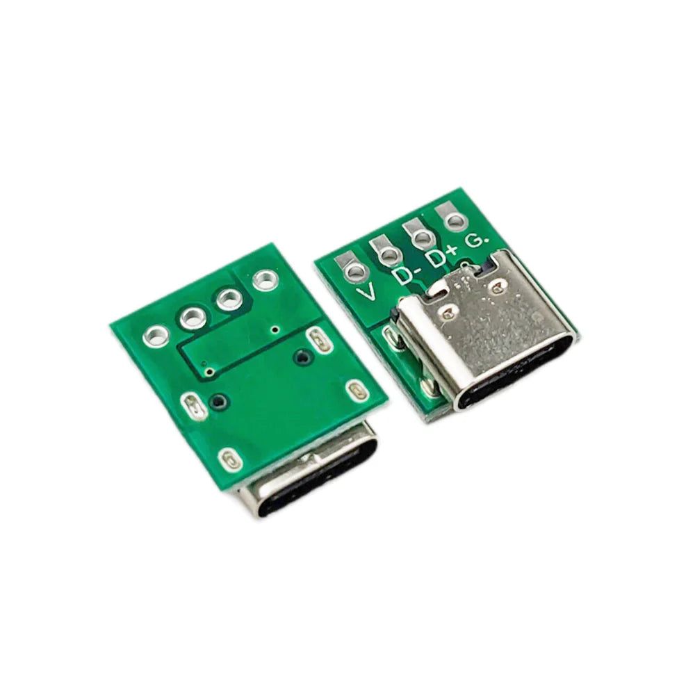 2/5/10PCS TYPE-C To Pin Header XH2.54 Pitch 4Pin Power Adapter Board Data Cable Test Board Straight Pin Elbow Pin PCB Connector