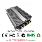 12V 24V to 5V DC Converter Regulator 3A-100A Car Step Down Reducer LED Lighting Display CE Certified Waterproof Dustproof