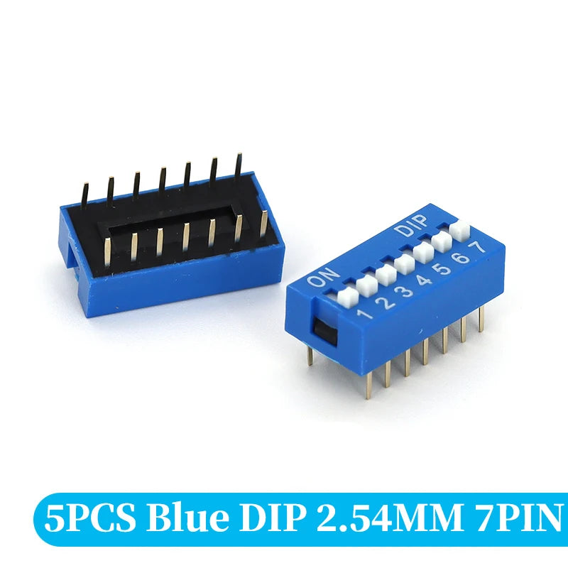 5PCS Slide Type Switch Module 1 2 3 4 5 6 7 8 10PIN /1.27/2.54mm Position Way DIP/SMD Pitch Toggle Switch Blue Snap Switch Dial