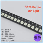 2000Pcs 3528 SMD LED Red Blue Green White Yellow Pink UV RGB LED Lamp Beads Size 1210 Light-emitting Diode High Bright Quality