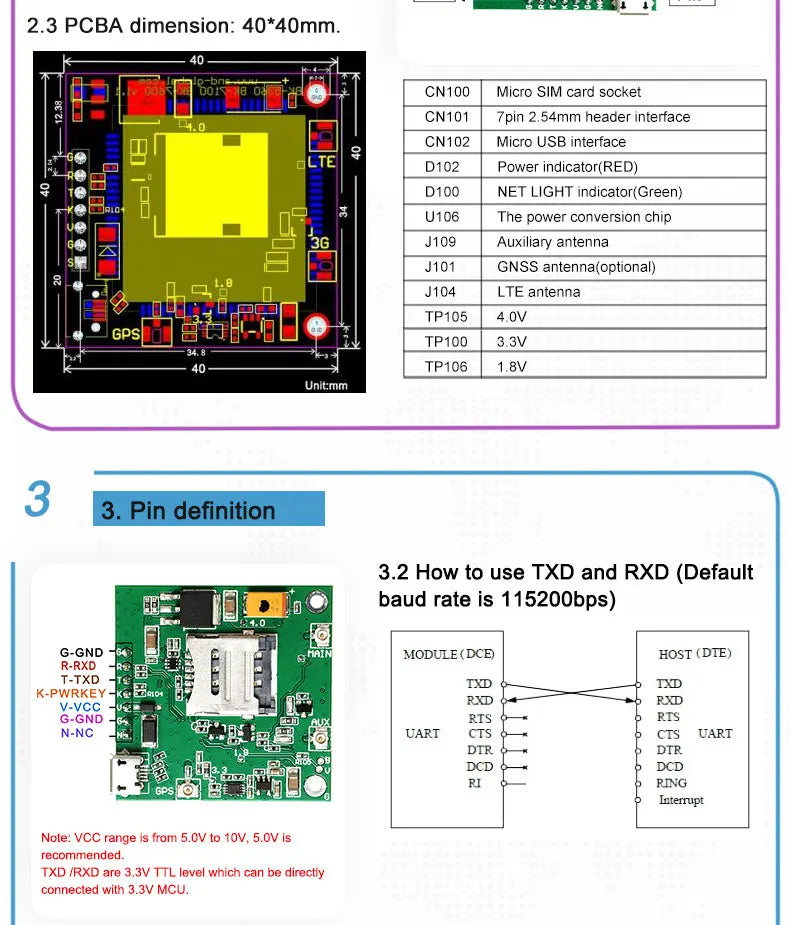 SIMCom 5G Core Board Breakout Module SIM8230G Global Multi Band RedCap Support GNSS/GPS Compatible LTE 4G Bands SIM7600 SIM8200