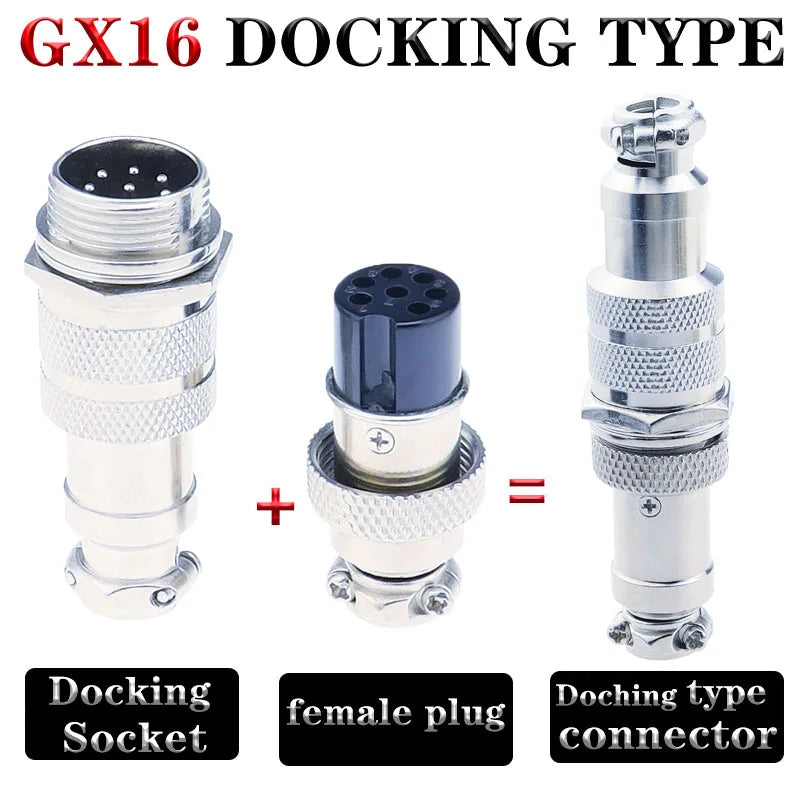 GX16 Aviation Connector 2 3 4 5 6 7 8 9 10 Pin Panel Mount Fixing & Docking Type Male Female Circular Wire Panel M16 Connector