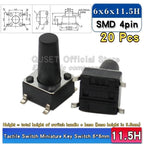 20pcs SMD Tactile Switch 6*6*4.3mm 6x6x5/6/7/8/9/10/11/12/13/14mm 6X6 4-Pin SMT Induction Oven Touch Tactile Button Micro Switch