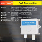 CO2 Transmitter NDIR Carbon Dioxide Sensor Air Quality CO2 Monitor Detector Indoor Meter for Home and Office Greenhouse