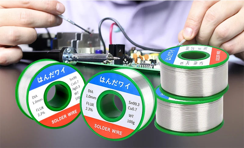 Sn99.3 Cu0.7 50G 100G Lead Free Solder Wire Tin 0.5/0.6/0.8/1.0mm Rosin Core Solder Welding Soldering Iron