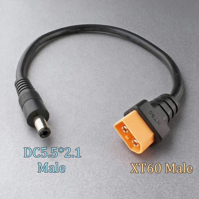 XT60 Male Female To DC 5.5*2.1/5.5*2.5 RC Battery Charging Connector Suitable For Aircraft Model Battery/drone Power Connection