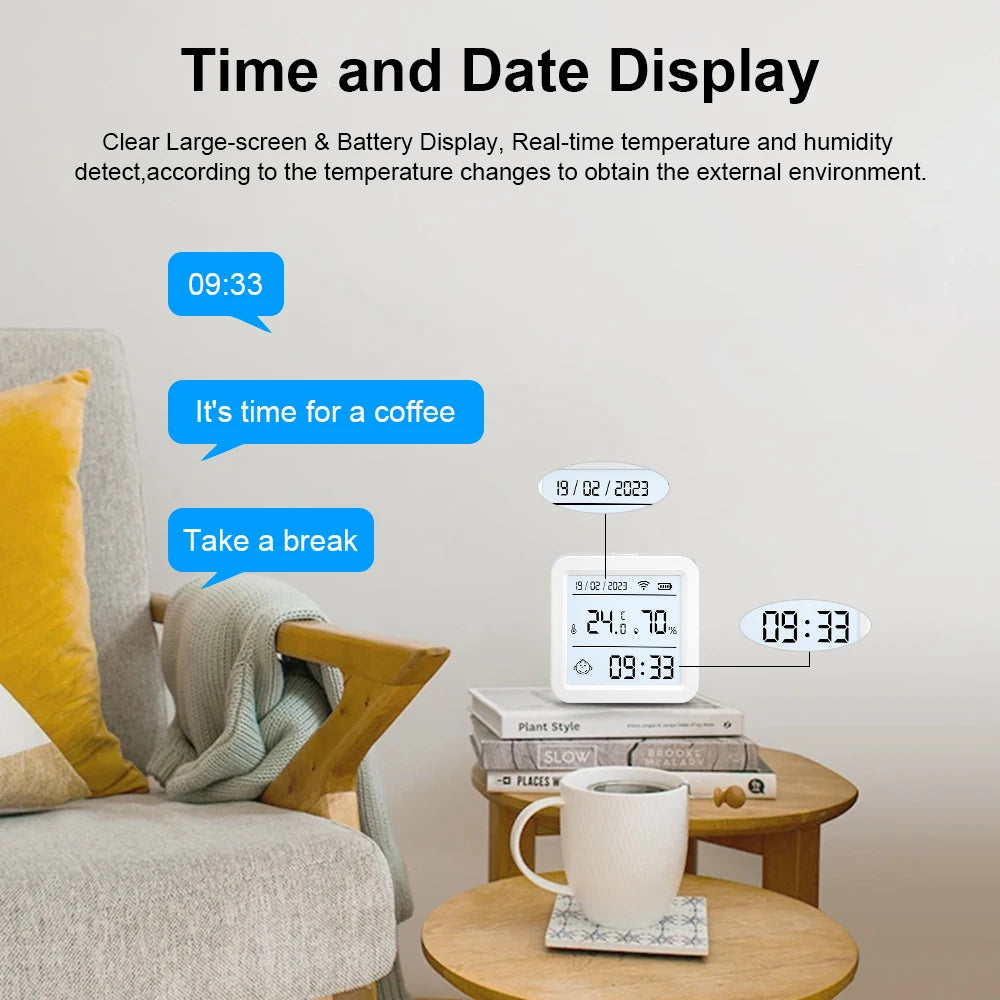 Tuya WIFI Temperature and Humidity Sensor Hygrometer Thermometer with/No LCD Display Indoor Support Alexa Google Assistant