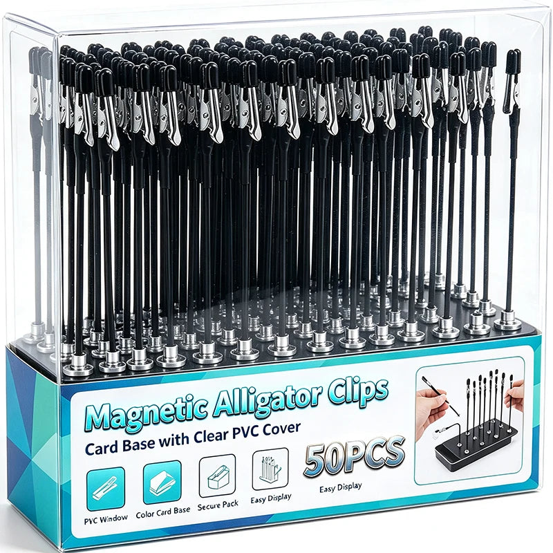 50/1PCS Flexible Magnetic Alligator Clips Model Painting Stand Base Holder Crocodile Clamp Price Tag Display Alloy NoteClips