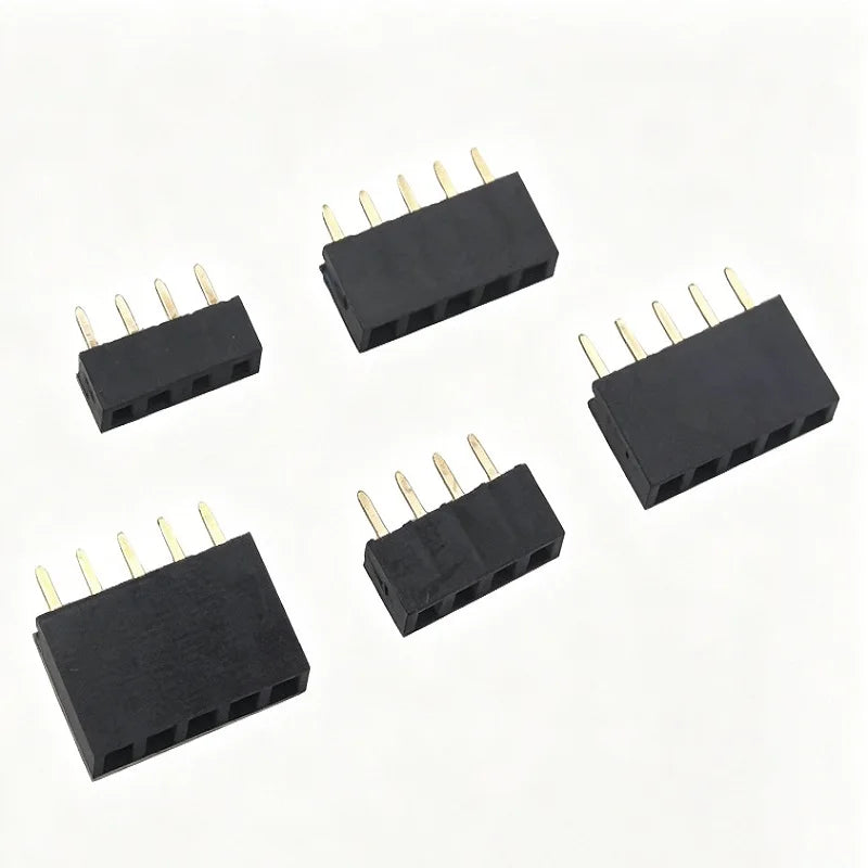 100Pcs 2.54mm PH3.5/5/5.7/7.1/8.5mm Straight 1X40P Single Row Gold-plated Rohs PCB Connector Female Pin Header Socket