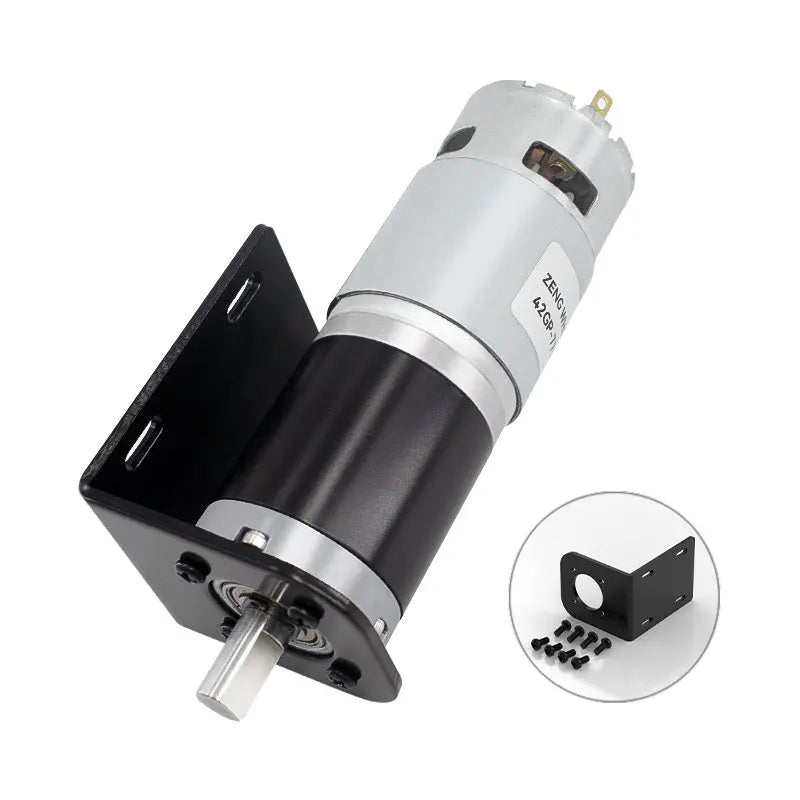 42GP-775 Planetary Gear Reduced DC Motor, 12V/24V, 10mm Output Shaft All-Metal Gears Torque up to 253KG Reversible Brushed Motor